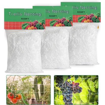 Garden Plant Trellis Netting Garden Square Mesh Netting for Climbing Plants Outdoor, Fruits, Vegetables, Vines, Grow Tents