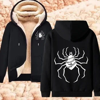 Hunter X Hunter Zipper Jackets Winter Thicken Warm Hoodies Men's Women's Sports Hooded Cardigan Coat Loose Thermal Streetwear