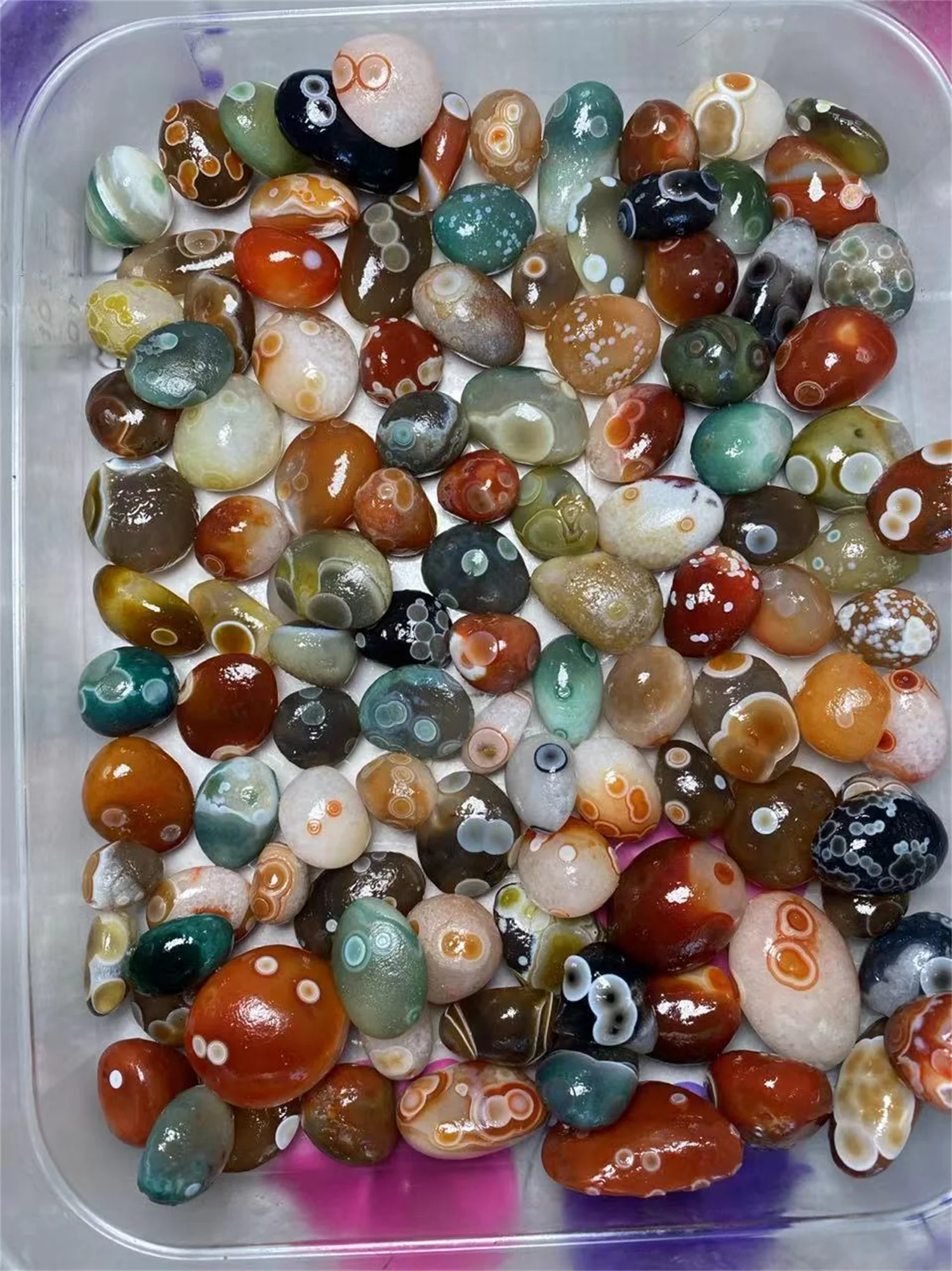 0.5kg/lot Rare Colorful Eye Stone Gobi Agate Non-Porous Bulk Rough Collectibles Miraculous strong energy amulet diy