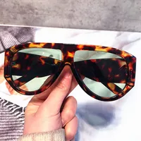 Lunettes de soleil ovales vintage surdimensionnées pour hommes et femmes, UV400, verres dégradés verts et bruns, à la mode et élégantes, nouvelle collection 2