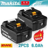 Makita 18V 6000mAh Lithium ion Rechargeable Battery 18v drill Replacement Batteries BL1860 BL1830 BL1850 With DC18RC 3A Charger 1