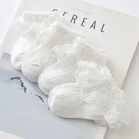 White Lace Ruffle Socks Girls Princess Dancing Sock Hollow Breathable Kids Summer Cotton Sock Soft Comfortable Children Footwear 1