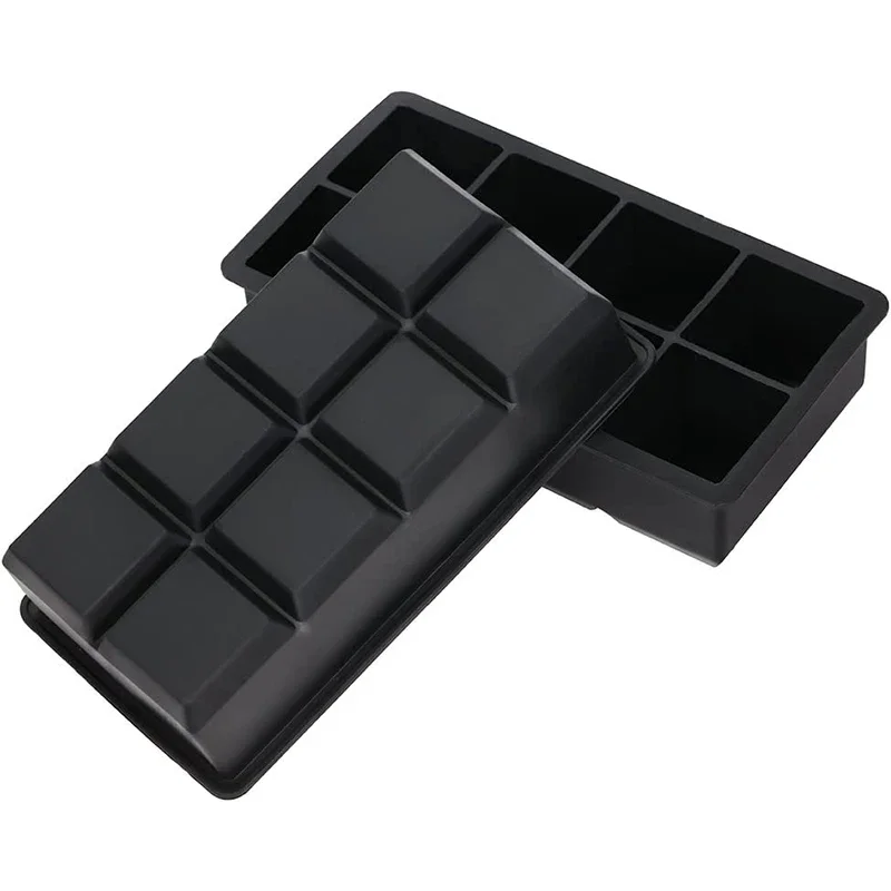 ice cube mold LMETJMA Large Ice Cube Trays with Lids Silicone Ice Cube Square Molds BPA Free Molds for Whiskey Cocktails JT09