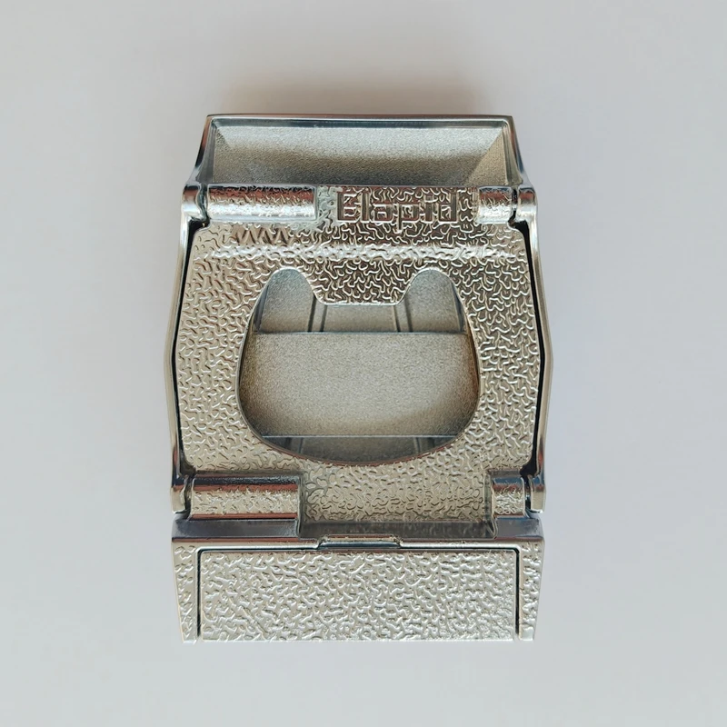 Adjustable Metal Belt Buckle with Snap Hook Clip - Black Silver Finish