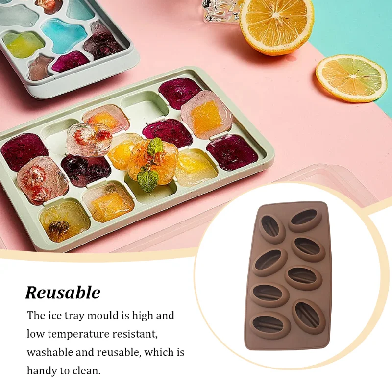 Coffee Bean Ice Cube Mold Chocolate Fondant Handmade Jelly Tray Multifunction Microwave Mould Ice Cube Maker Hielo Forma Gelo