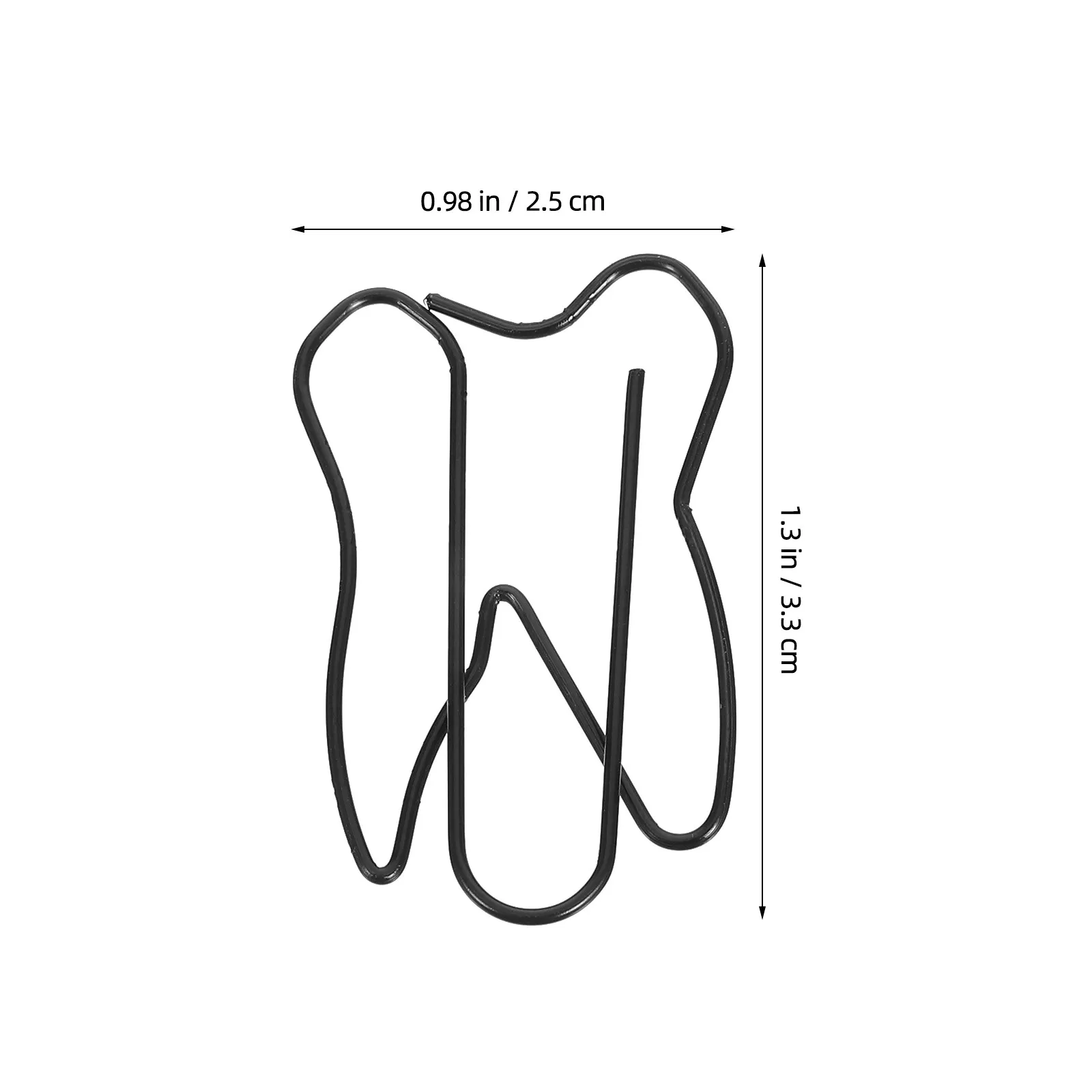 100Pcs 검은 치아 모양의 종이 클립 종이 용 강력한 그립 문구 클립 메모 파일 초대장 DIY 북마크 교사