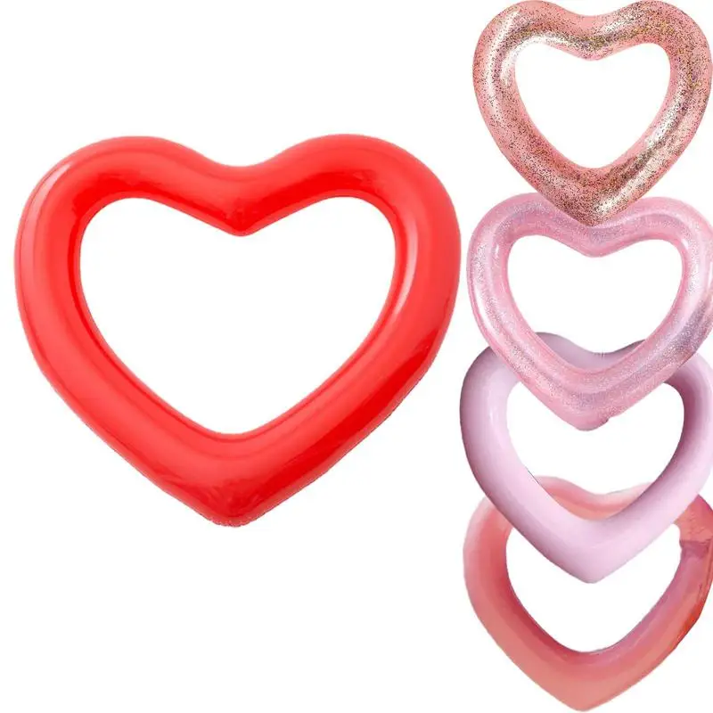 Inflatable Pool Float Inflatable Swimming Ring Pool Floats Heart Shaped Loungers Tube Summer Water Fun Beach Party For Adults Kids