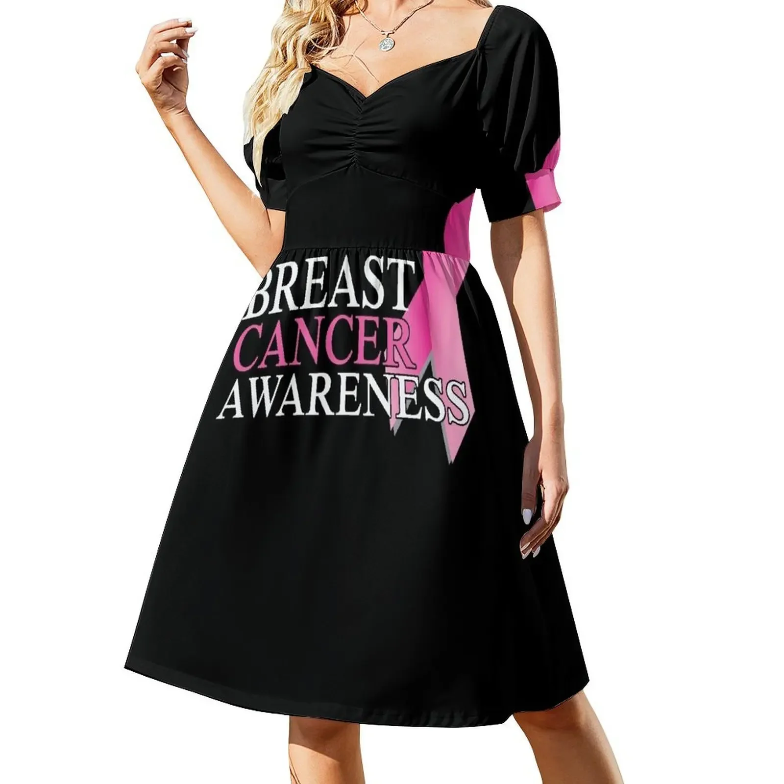Vestido sin mangas de concientización sobre el cáncer de mama Ropa de mujer Vestidos de mujer Vestidos de verano para mujer Vestido