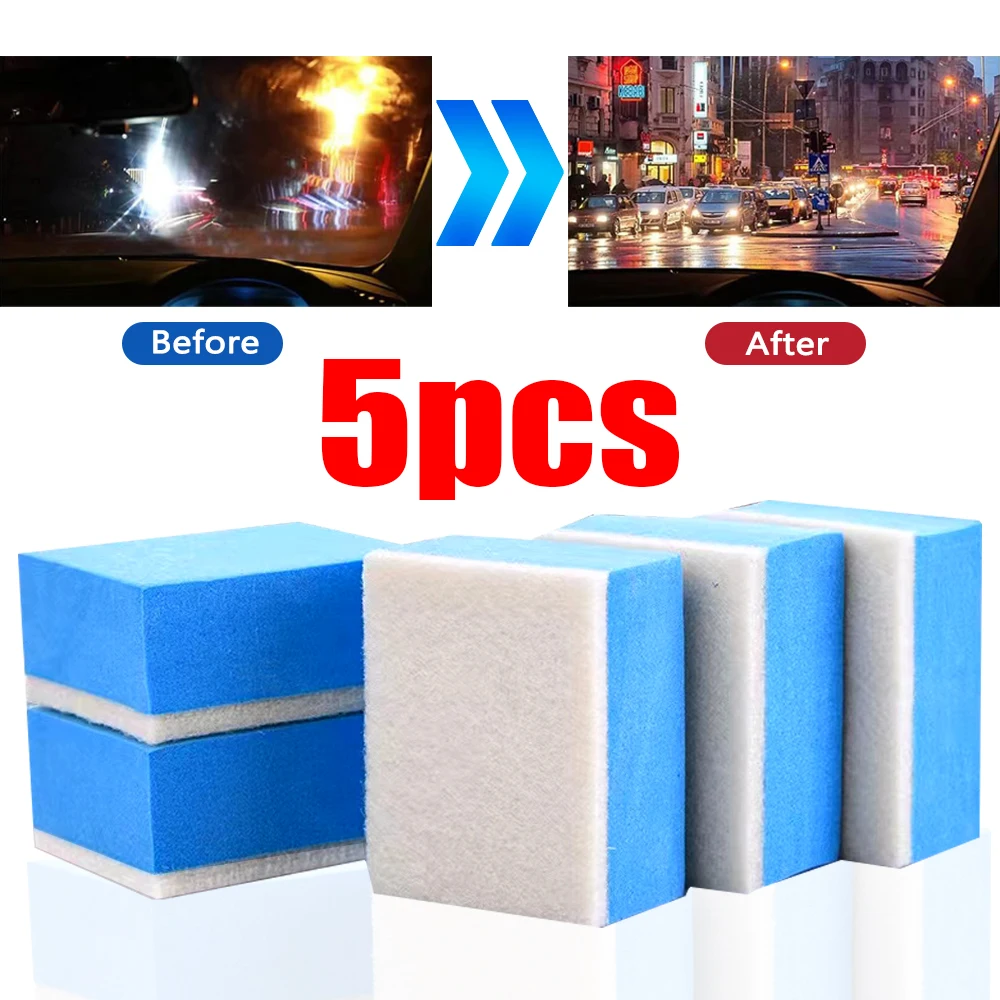 Car Glass Oil Film Cleaning Sponge Wiper Polishing Sponges Car Windshield Wool Felt Brush Oil Dusty Removal Tools Accessories BEST SELLERS