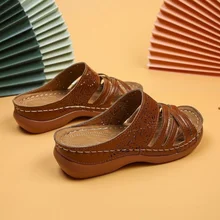  Women Sandals 2023 Summer Casual Shoes New Fashion Wedges Women's Slippers Outside Roman Woman Beach Sandals Ladies Slides 