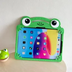 3D Cartoon Frog Soft Silicone Tablet Case with Bracket - Pro11 2020 2021 2022 (QW - NoSP)