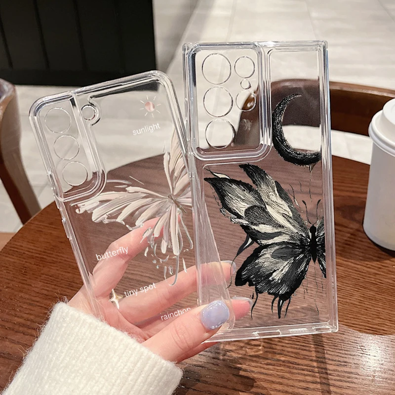 Elegant Butterfly Clear Silicone Phone Case – Premium Protective Cover