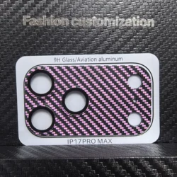 Premium 3D Aluminum Alloy Camera Lens Protector with Kevlar Carbon Fiber Film Cap (PURPLE)