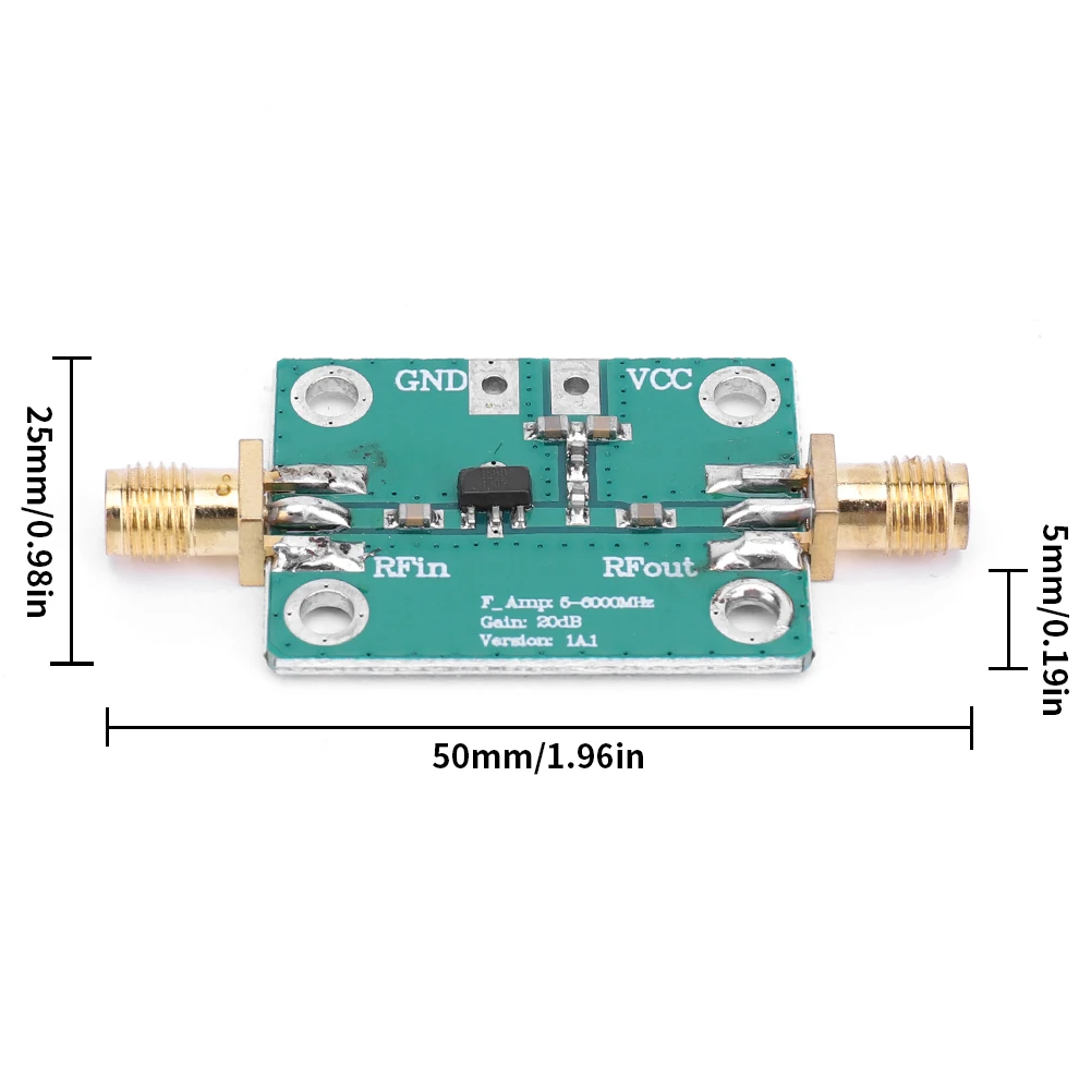 HMC580 LNA 모듈 DC 3.3-5.5V 1-1000MHz RF 광대역 증폭기 이득 20dB 단파 FM 라디오용 무선 주파수 증폭기 모듈