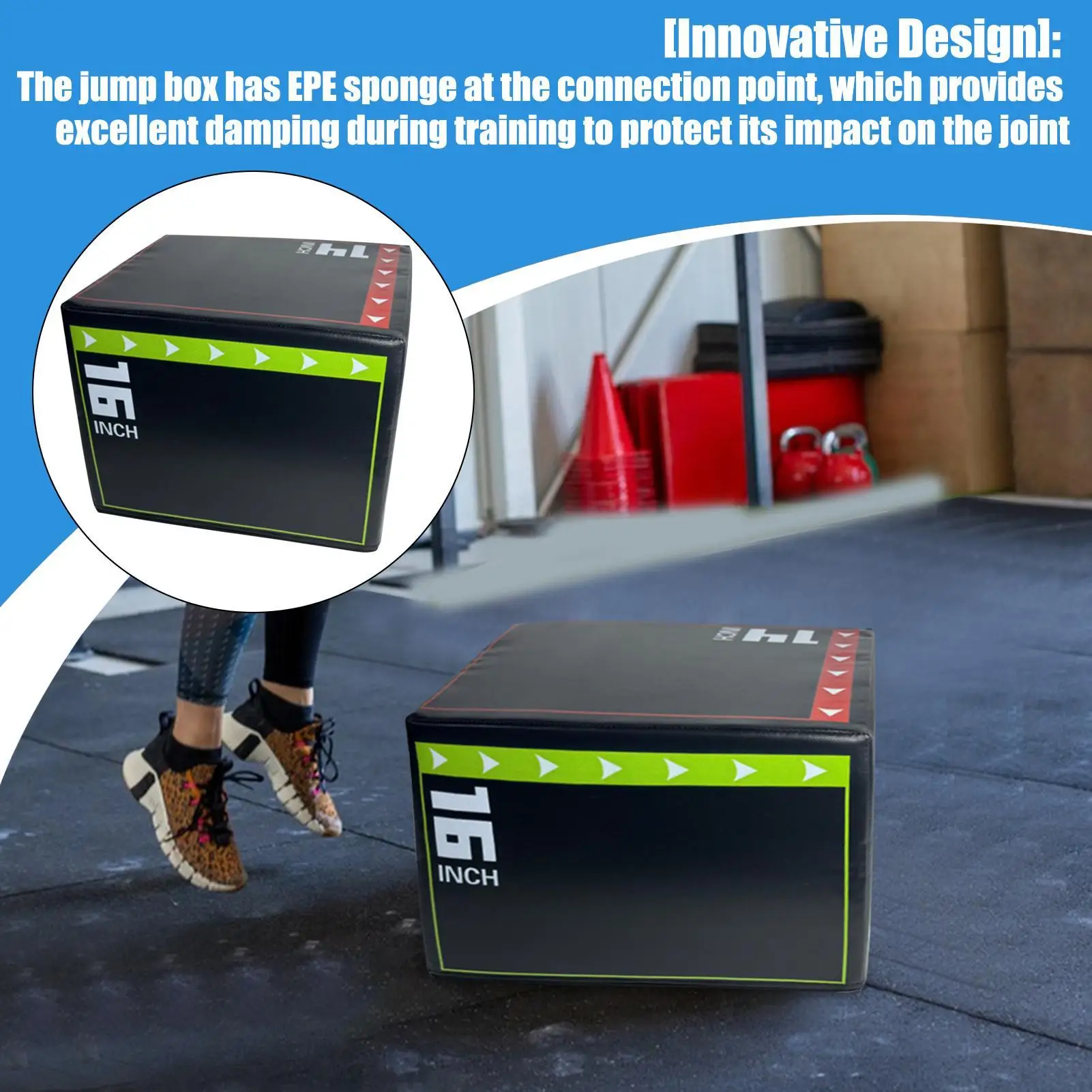 Jump Box Plyo Box High-Density Agility Conditioning Strength Training Dips Lunges For Home Gym Excerise Training