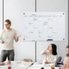 Wall Mounted Glass Organizational Daily Activity Board W/Markers and Dry Eraser 2