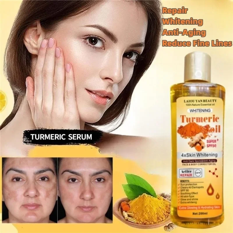 Moroccan Turmeric Essence Oil Facial Body Skin Care Massage Oil Removes Dark Spots Whitening Sunscreen Anti-dryness Rough