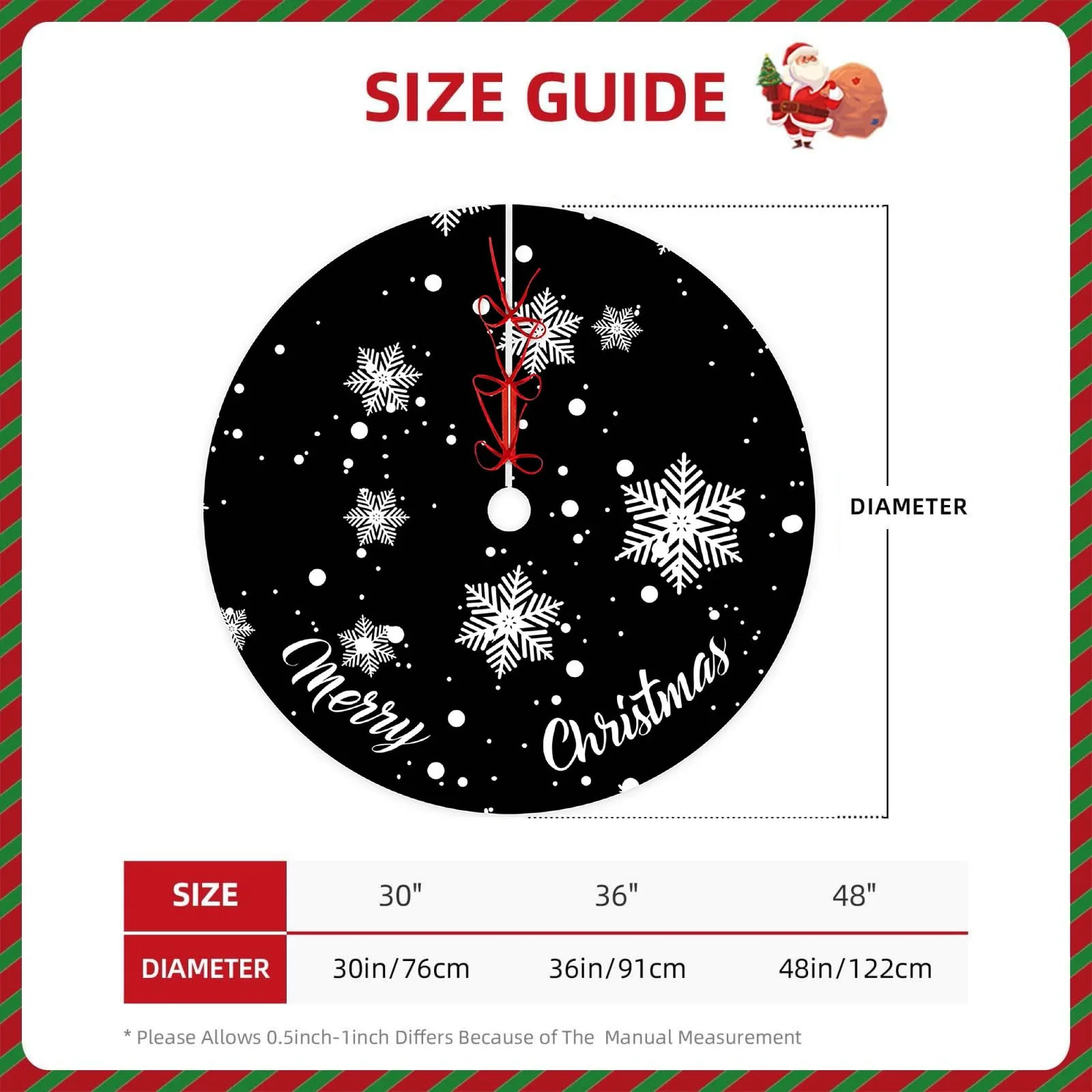 White Stamping Plush Christmas Tree Skirt High Luxury Christmas Floor Mat Tree Carpet Decoration Suitable for Christma