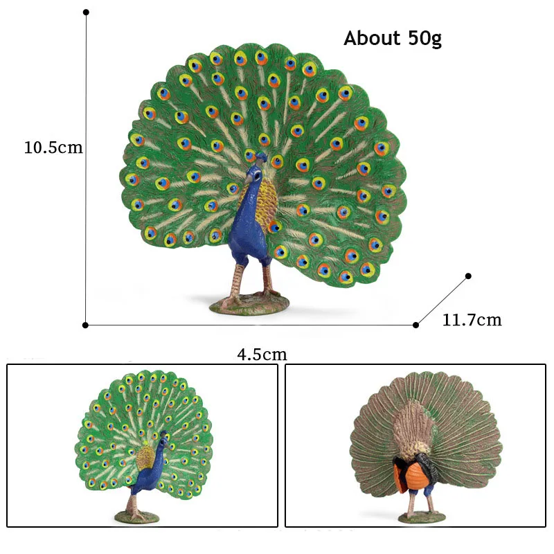 

New Peacock Flaunting Its Tail Bird Model Action Figure Home Decor Miniature Fairy Bird Paradise PVC Figurines Toy For Kids Gift