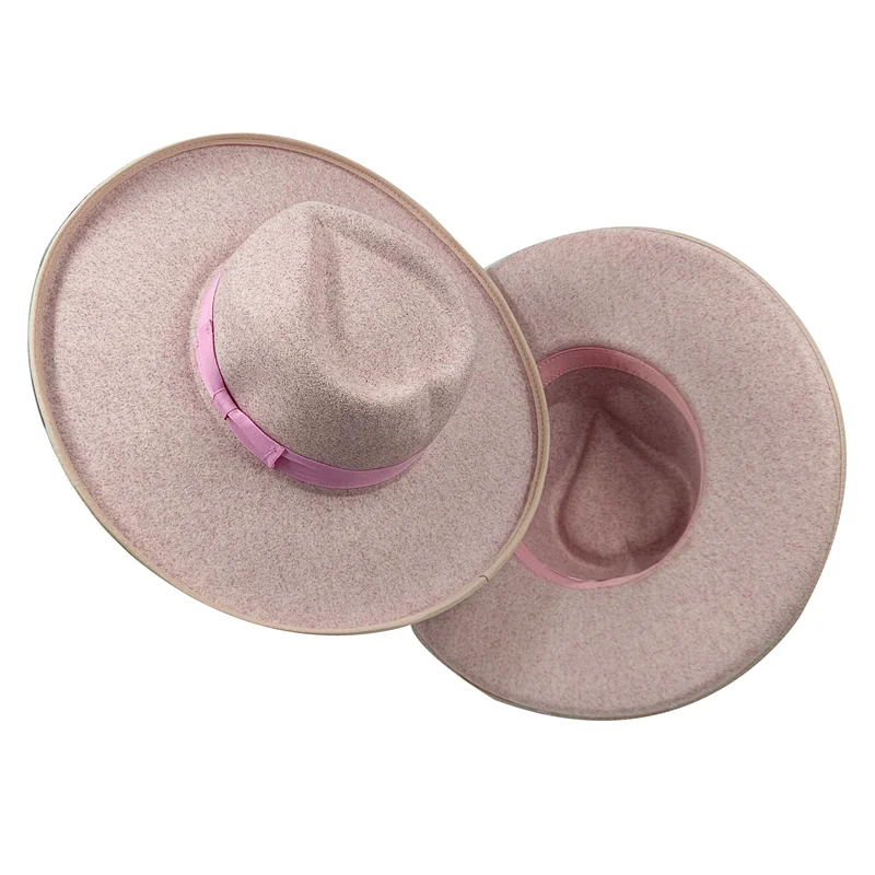 10cm Liebes hut Fedora neue Rose rot Großhandel Fedora erhöhte Krempe monochrom neue Jazz Hut Winter breite Krempe Hut Sombrero Mujer – Detail 31