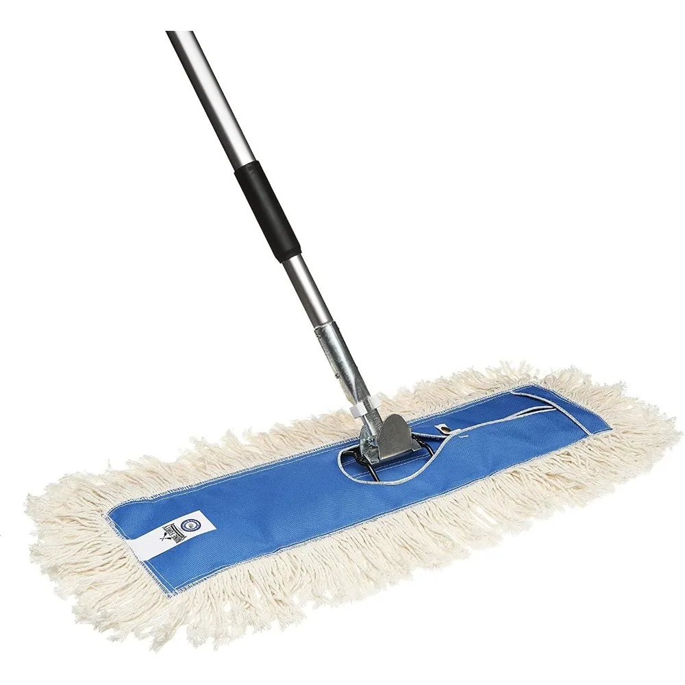 

Commercial Mop Cleaning Floor Nine Forty 48" Premium Cotton Dust Mop Kit - Heavy Duty Mop Head With Handle for Industrial Mops