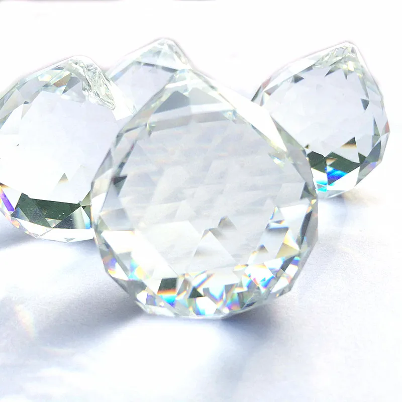 Boule de Clip Transparente à Facettes pour Lustres, Verre Pendentif Feng Shui, Sphère Attrape-Soleil, Décoration de Mariage, Qualité Supérieure, 40mm