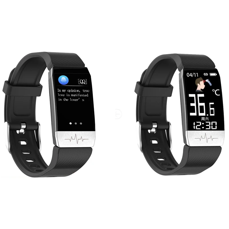 T1S Smart Bracelet Real-Time Body Temperature Monitoring With Smart Bracelet ECG+PPG Body Temperature Smart Band Sport