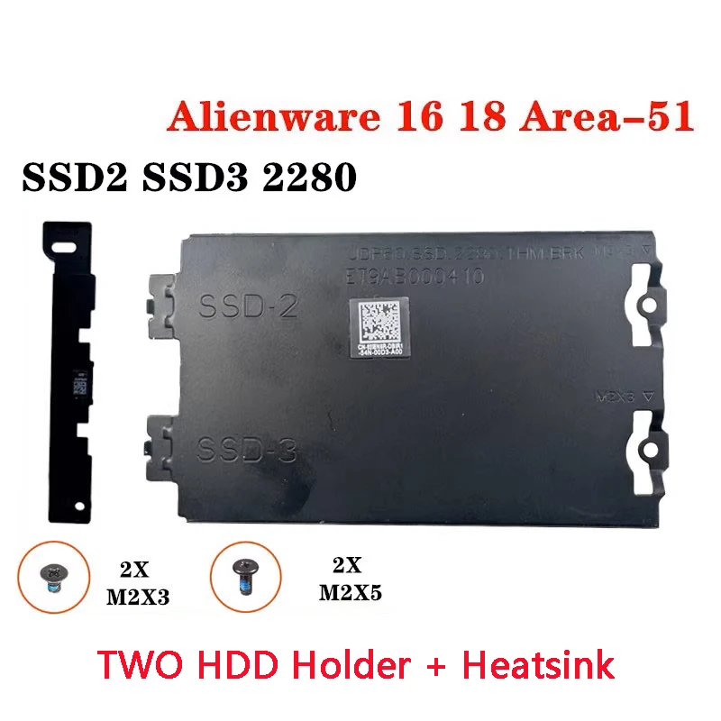 New Original Laptop M.2 SSD1 SSD2 SSD3 2280 Bracket Heatsink Plate For DELL Alienware 16 18 Area-51 16inch 18inch