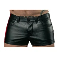 Fashion Men Shorts Solid Color Casual Mens Short PU Leather Pants Spring Summer Men Punk Style Black Shorts for Men 1