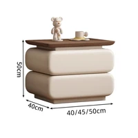 Cream Style Bedside Table Space Saving Design Trendy Simple Nightstands Storage Drawers Mesita De Noche Bedroom Furniture 2