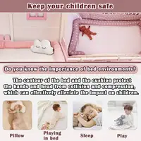  ﻿   Coussin d'oreiller de lit pare-chocs pour bébé de 2M de Long, pour protection de berceau de bébé, hauteur de 8cm, décor de chambre de lit, ensemble de literie 3
