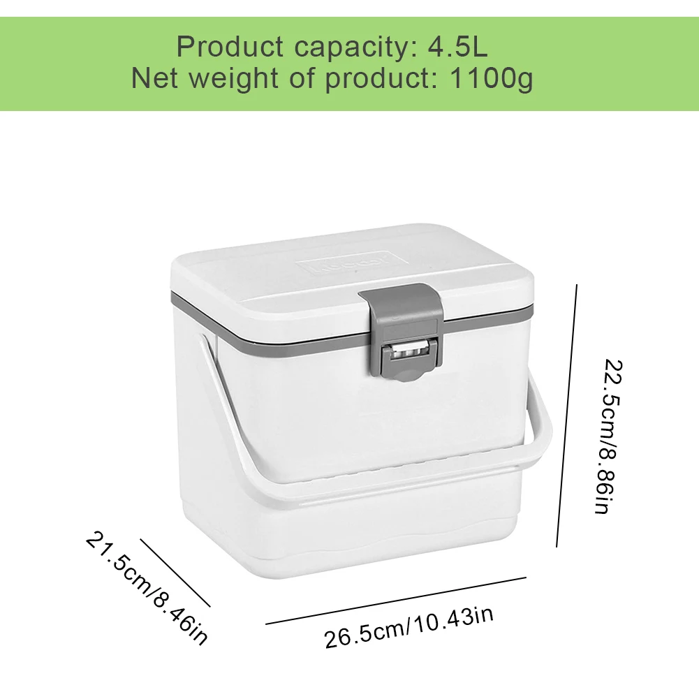 4.5L Portable Outdoor Incubator Large Capacity Food Storage Box Cooler Ice Bottle Cooler Mini Fridge Camping Refrigerator