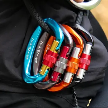 Professional Climbing Carabiner – Heavy-Duty Safety Lock Key Hook for Outdoor, Mountaineering & Camping Gearories Outdoor Ascend Security Master Lock Climbing Key Hooks Professional Carabiner Mountaineering Protective Equipment 1