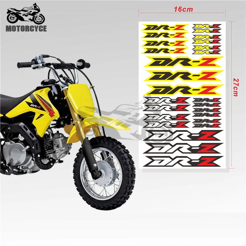 1set of Decals Suitable for SUZUKI DR-Z Motorcycle Sticker Color Helmet Trunk Fuel Tank Vinyl Decal Decoration 16*27cm jdm sticker luminous anime decal fuel tank cover warning body car decoration scooter motorcycle accessories for honda suzuki