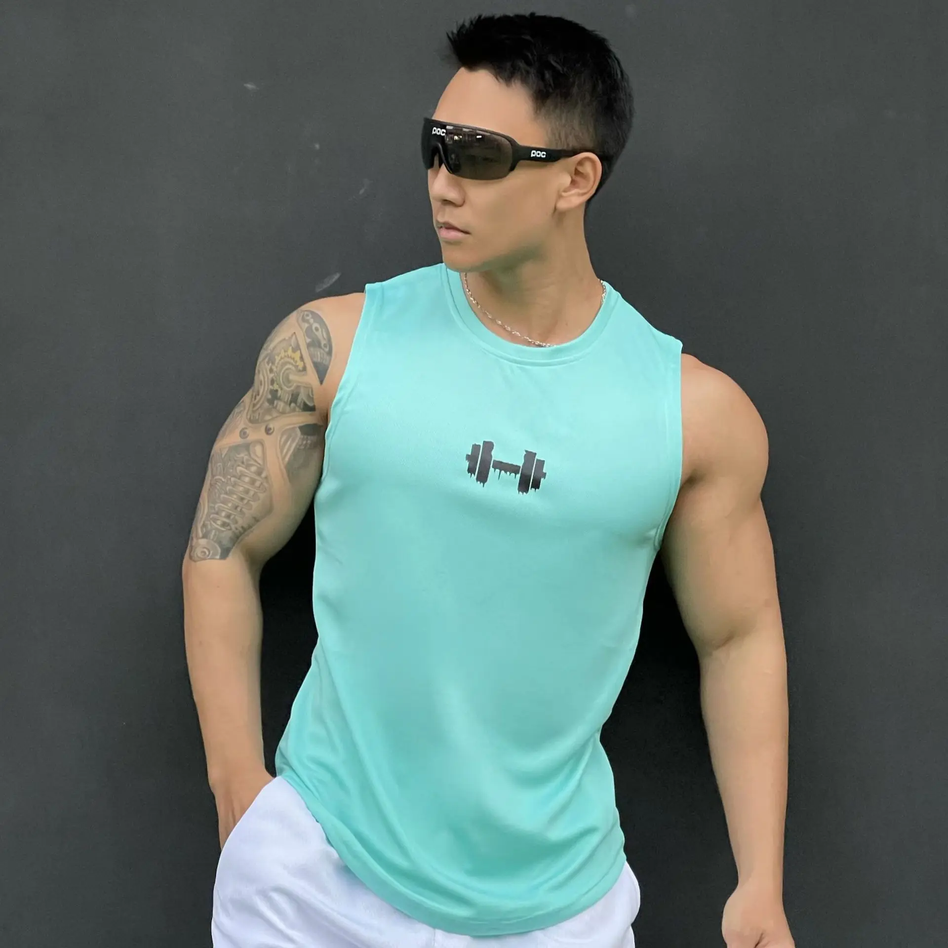 

New Men's vest casual sports T-shirt Fitness training basketball Tank top Gym t-shirt man summer quick-dry Men's clothing Top