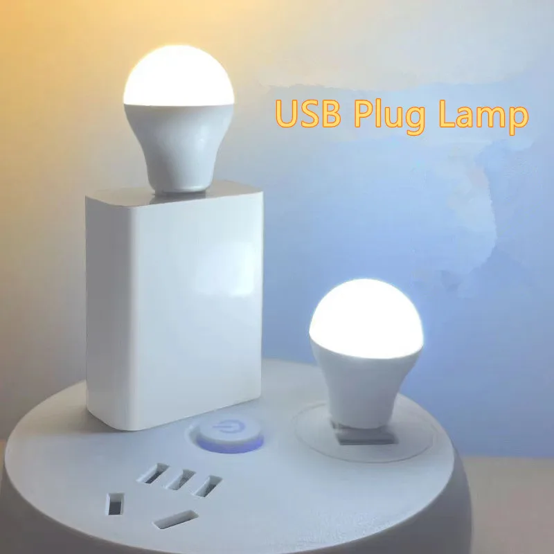 

USB Plug Lamp LED Eye Protection Reading Lights Computer Mobile Power Charging Small Book Lamps Small Round Light Mini Led Light