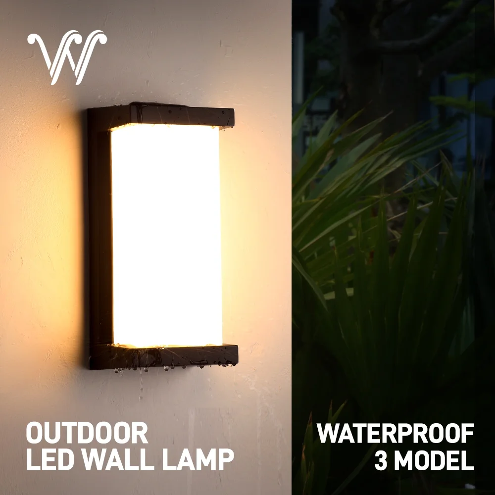 IP65 Waterproof Outdoor 24W AC85-265V LED Wall Lamp Plastic Lamp Body Warm White Porch Light Garden Light