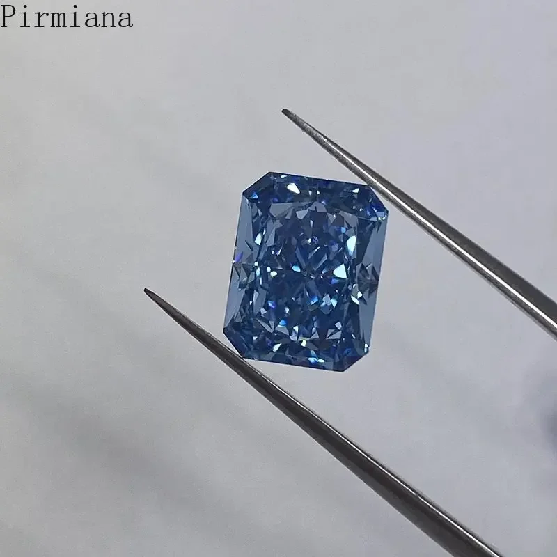 Pirmiana Customizable Fancy Blue Color High-carbon Diamond Cubic Zirconia Loose Stone for Jewelry Making
