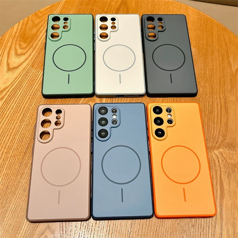 Luxury Magnetic Wireless Charging Case with Matte Bumper Cover