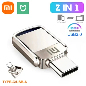 Original Xiaomi Mijia 2 IN 1 3.0 Flash Drive 2TB Large Capacity High Speed Transfer Storage Memory Waterproof Metal U Disk 2023