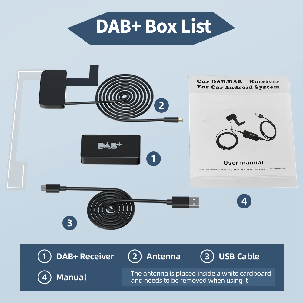 Dab digital radio Grandnavi Car DAB+ Digital Radio Box DAB+ Receiver Antenna Aerial USB Interface Portable For Android Car Radio Stereo
