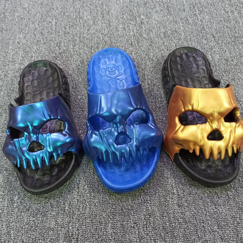 

QX34 skull slippers stepping on feces feeling women's EVA indoor bathroom home furnishing thick bottom soft bottom trend men's