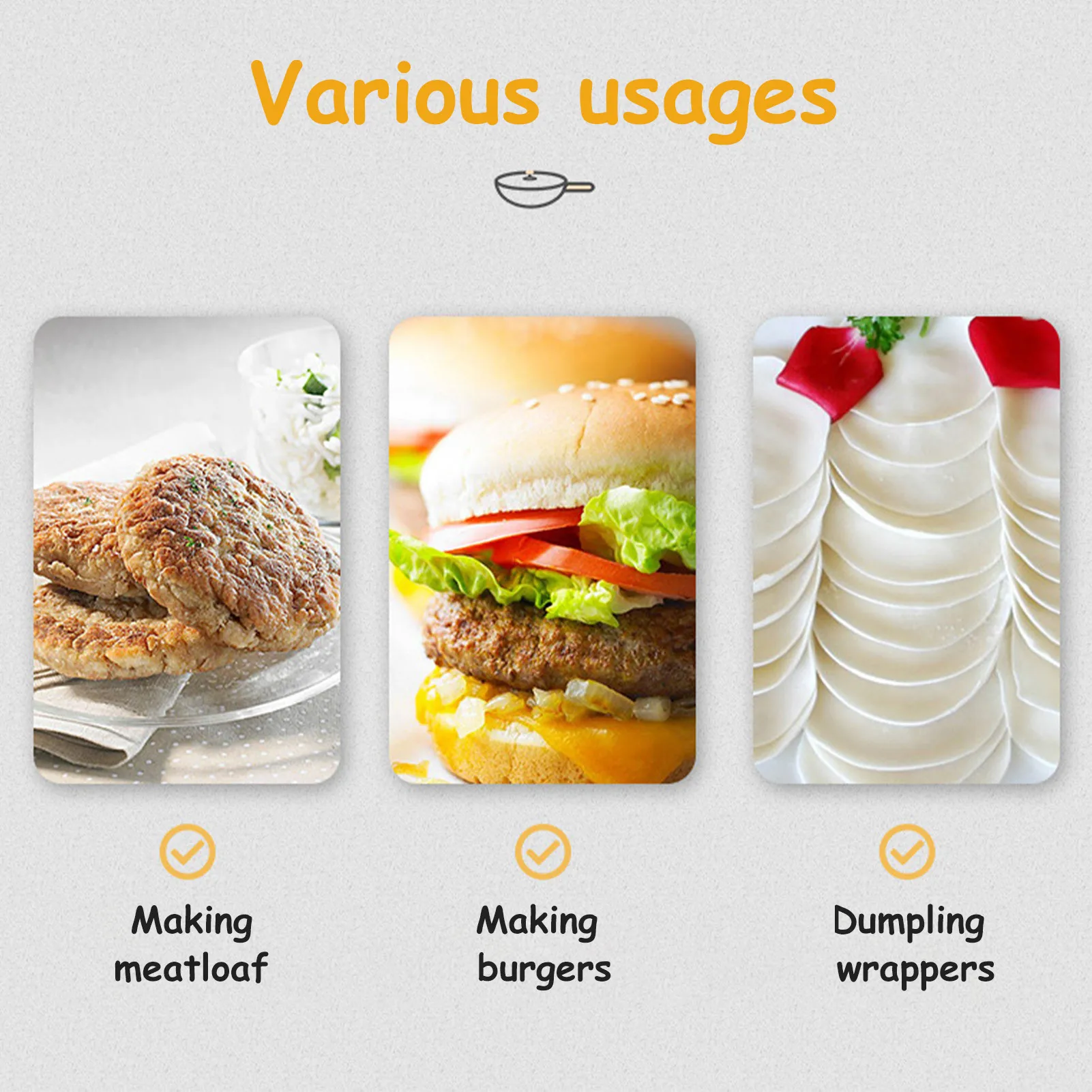 Stainless Steel Meatloaf Burger Press Meat Press Smasher Round Shape Hamburger Meat Beef Grill Kitchen Food Mold