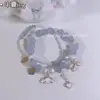 TAKARA TOMY 2022 New Cartoon Hello Kitty Beaded Crystal Bracelet Cute Sweet Girlfriend Gift 6