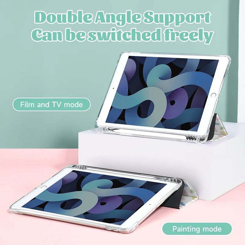 Honey Peach Tablet Case with Pencil Holder and Auto Wake/Sleep Feature