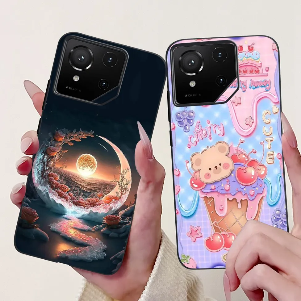 Luxury Cute Cat Silicone Shockproof Bumper Back Cover - Stylish Painted Design