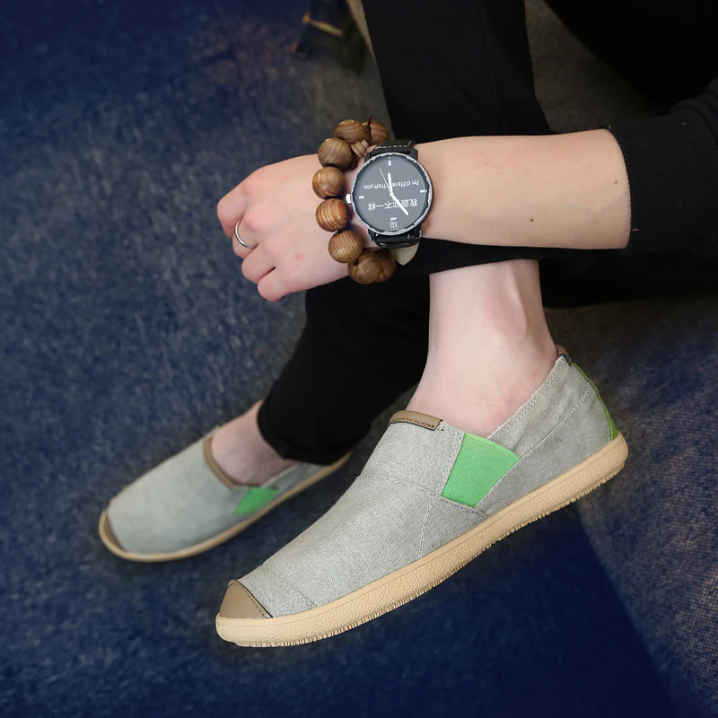 Summer Fashion Canvas Men's Casual Shoes Handmade Weaving Fisherman Shoes Fashion Casual Flat Espadrilles Driving Shoes Big Size 5