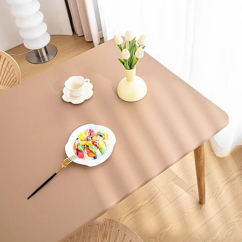 Waterproof Oilproof Tablecloth PU Leather Table Cover Student Desk Mat