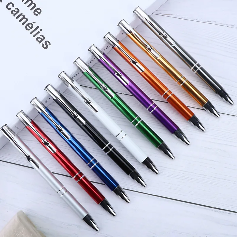 

100Pcs 25-Color Metal 2-in-1 Stylus Universal Ballpoint Pen Office School Advertising Pen Wholesale