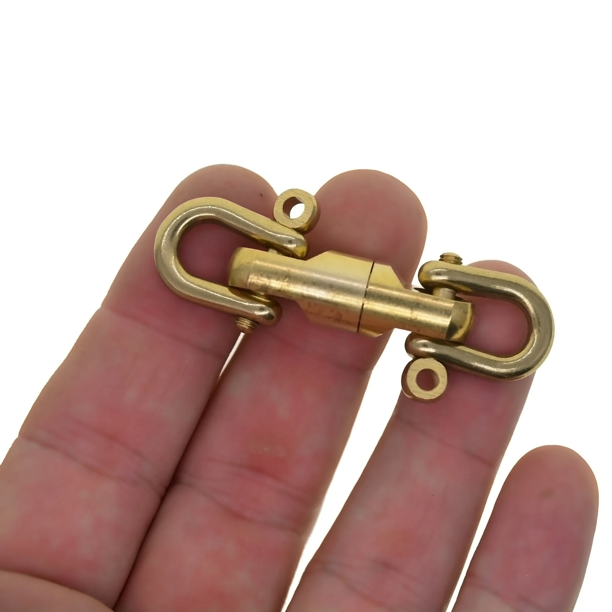 Superfeines massives Messing 360 ° Drehbare, abnehmbare Schlüsselanhänger, Schraubverschluss aus Messing, Karabinerhaken, DIY-EDC-Werkzeug – Detail 6